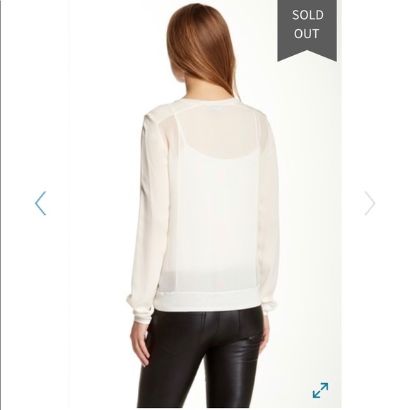 SOLD Vince Silk Sheer Side Panel Crew Neck Sweater - Picture 4 of 8